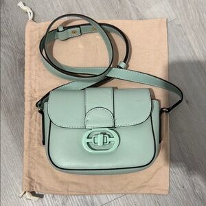 Mango Green Crossbody Bag with Vintage Design